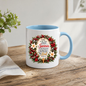 Religious Christmas Mug "Today In The Town Of David A Saviour Has Been Born To You" 325ml Ceramic Coffee Mug – Christian Christmas Scripture Mug with Luke 2:11, Wreath & Poinsettia | Religious Holiday Gift | Fast Dispatch by UK Seller (M3340)