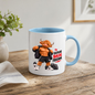 Gym Mug "Discipline Builds Freedom Muscular Highland Cow" Discipline Builds Freedom 325ml Ceramic Coffee Mug – Muscular Highland Cow Showing Six Pack Abs Open Zip Jacket Gym Fitness Gift | Available in Multicolours | Fast Dispatch by UK Seller (M3274)