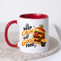 Burger Mug "Keep Calm And Eat Good Food" 325ml Ceramic Coffee Tea Cup – Double Cheeseburger, Fries & Slogan Novelty Gift for Foodies, Fast Food Lovers, Birthday – Fast Dispatch by UK Seller (M3506)