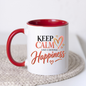 Motivational Mug "Keep Calm And Choose Happiness" 325ml Ceramic Coffee Tea Cup – Pink & Gold Typography, Cute Hearts & Positivity Slogan Novelty Gift for Friends, Colleagues, Birthday – Fast Dispatch by UK Seller (M3493)