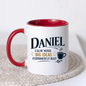 Personalized Name Mug "Daniel Calm Mind Big Ideas Permanently Busy" Daniel Calm Mind Big Ideas Permanently Busy 325ml Ceramic Coffee Mug – Custom Name Typography Slogan with Coffee Cup & Leaf Flourish | Funny Gift | Fast Dispatch by UK Seller (M3419)