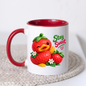 Inspirational Mug "Stay Sweet Strawberry Duck" Stay Sweet 325ml Ceramic Coffee Mug – Cute Winking Strawberry Duck Waving Next to Blossoms Strawberry Heartwarming Gift For Friends Family | Available in Multicolours | Fast Dispatch by UK Seller (M3249)