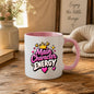 Sassy Mug "Main Character Energy" 325ml Ceramic Coffee Mug Cute Bold Typography Tea Cup with Gold Crown, Sparkles & Pink Hearts Gift | Available in Multicolours | Fast Dispatch by UK Seller (M1299)