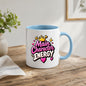 Sassy Mug "Main Character Energy" 325ml Ceramic Coffee Mug Cute Bold Typography Tea Cup with Gold Crown, Sparkles & Pink Hearts Gift | Available in Multicolours | Fast Dispatch by UK Seller (M1299)