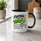 Football Mug "FOOTBALL IS CHEAPER THAN THERAPY" Crown Football 325ml Ceramic Coffee Mug Sporty Therapy Checklist Tea Cup with "#FootballFixesEverything" Graphic Gift | Available in Multicolours | Fast Dispatch by UK Seller (M3095)