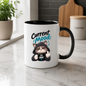 Sarcastic Mug "CURRENT MOOD: GO AWAY" Hooded Cat 325ml Ceramic Coffee Mug Novelty Grumpy Cat Tea Cup with Middle Finger & "GO AWAY" Mug Graphic Gift | Available in Multicolours | Fast Dispatch by UK Seller (M3087)