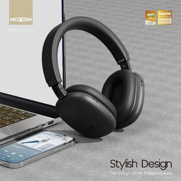 Black Samurai Wireless Bluetooth 5.3 Headphones | Superior Bass HiFi Stereo Foldable Over-Ear Headset