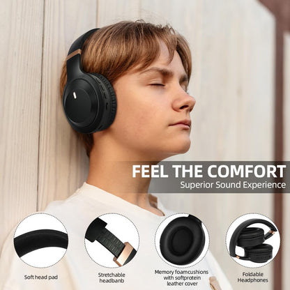 ANC Active Noise Cancelling Wireless Headphones Bluetooth 5.4 Foldable Over-Ear Headset | Low Latency Gaming Headphones with 3D Ergonomic Fit