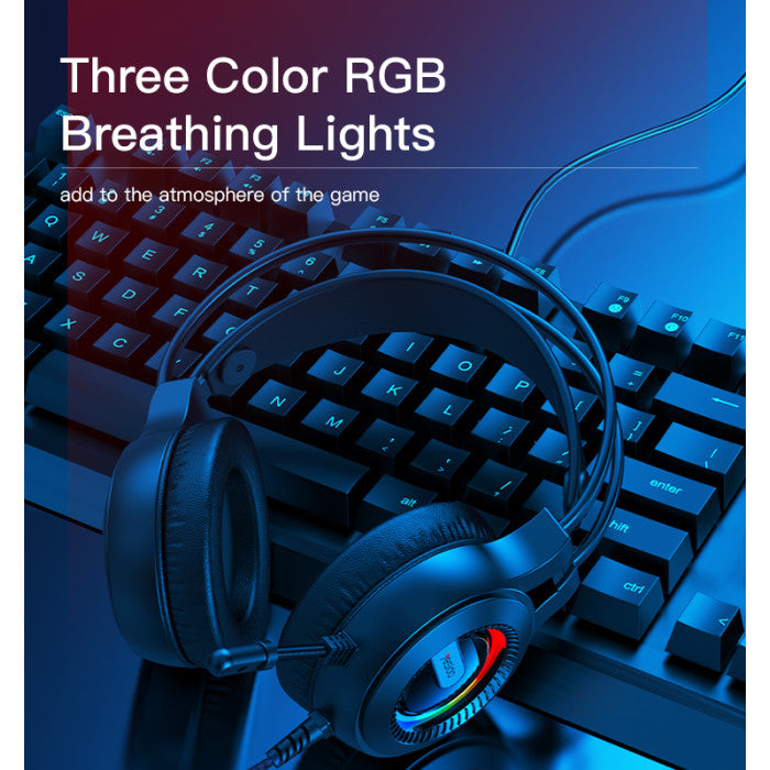 Yesido Wired RGB Gaming Headset with HD Microphone & Superior Audio | Over-Ear PC Gamer Headphones with Volume Control