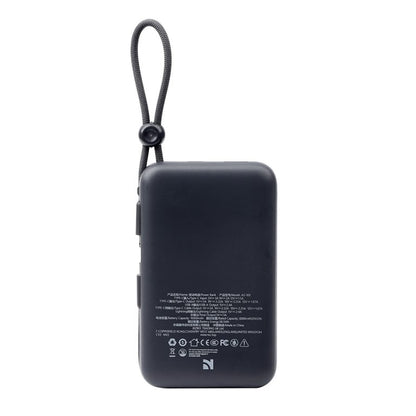 10000mAh Power Bank with Built-in Cables & Smart Digital Display | Fast Charging Portable Battery Pack with Lanyard Loop