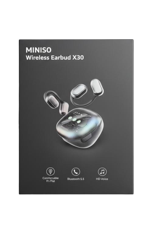 MINISO X30 Open-Ear Wireless Earbuds Clip-On Bluetooth Earphones with Smart Display Charging Case | HD Voice Long Battery Life