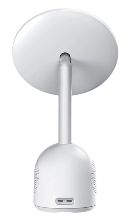 3-in-1 LED Makeup Mirror with Wireless Charging Stand & Bluetooth Speaker | Desktop Vanity Mirror Light with Phone Docking Station