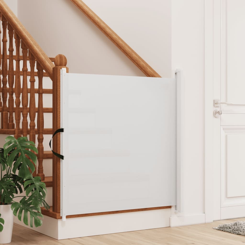 Retractable Pet Gate White 82.5x125 cm