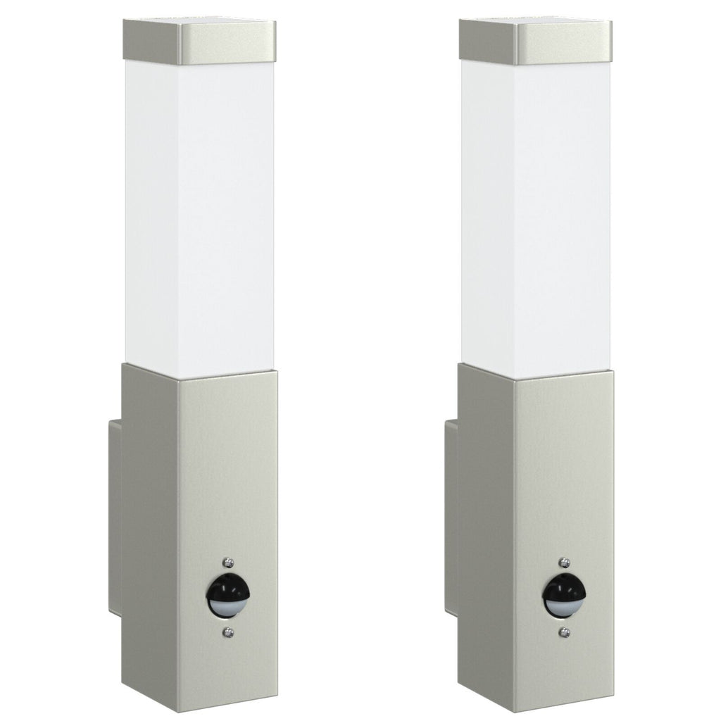 Outdoor Wall Light 2 pcs Silver 10.5 x 6 x 33 cm