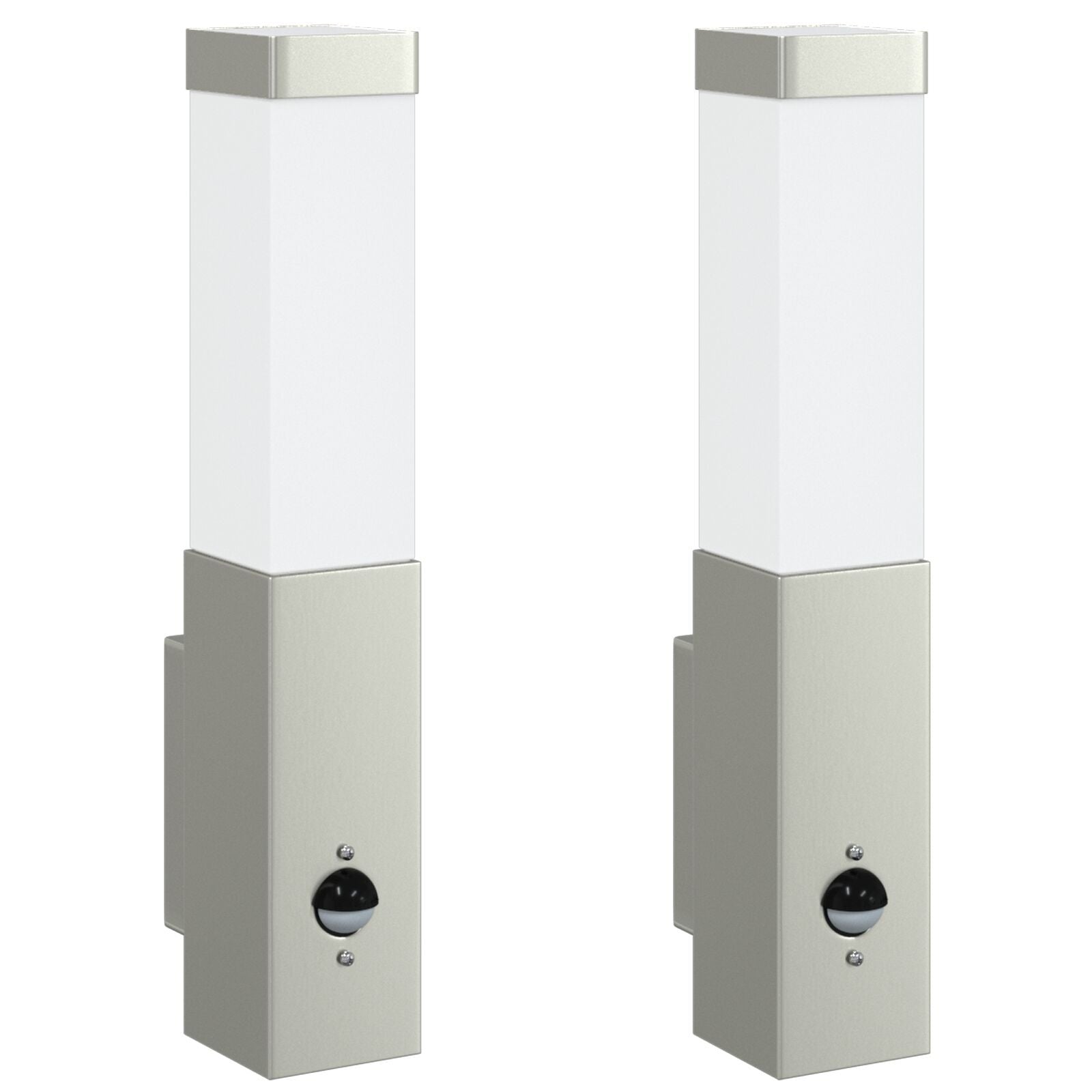 Outdoor Wall Light 2 pcs Silver 10.5 x 6 x 33 cm