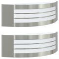 Outdoor Wall Light 2 pcs Silver 32 x 10 x 10 cm