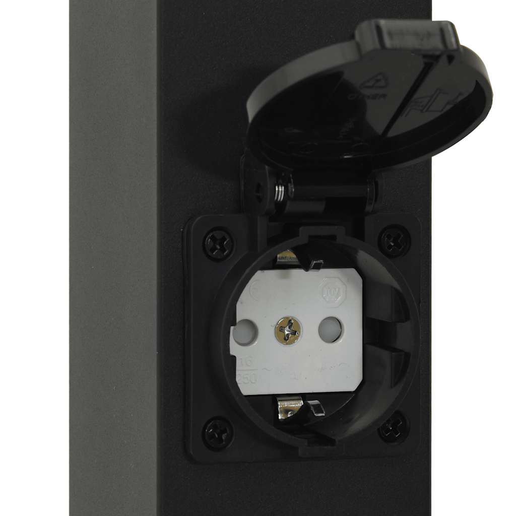 Bollard Light with Sensor&Outlet 50 cm Black IP44
