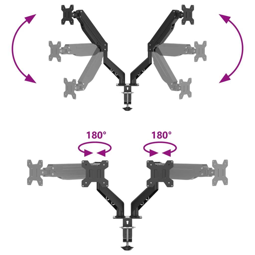 Dual Monitor Arm for Max 27 Inch Screen Gas Spring 20 kg