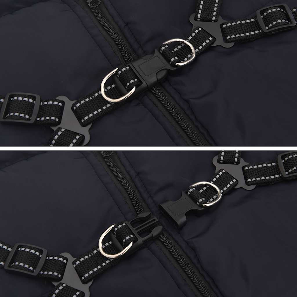 Dog Coat with Harness Waterproof Reflective Navy Blue 4XL
