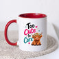 Sassy Mug "Too Cute to Care" Highland Cow 325ml Ceramic Coffee Mug Cute Animal Tea Cup with Daisy Flower Crown & Cheeky Calf Gift | Available in Multicolours | Fast Dispatch by UK Seller (M1285)