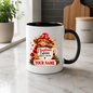 Personalised Christmas Mug "Christmas Calories Don't Count" 325ml Ceramic Coffee Tea Cup – Santa Hat Highland Cow, Gingerbread Man, Custom Name & Funny Holiday Slogan Novelty Gift for Bestie, Women, Holiday – Fast Dispatch by UK Seller (M3519)