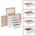 Jewellery Box 5-Layer with Mirror Lockable White