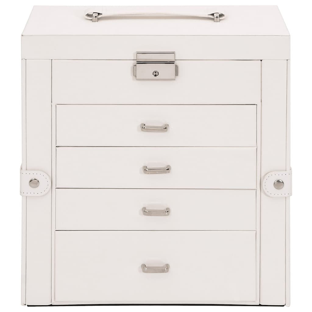 Jewellery Box 5-Layer with Mirror Lockable White