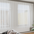 Lace Curtain with Curtains Floral White 220 x 500 cm Polyester