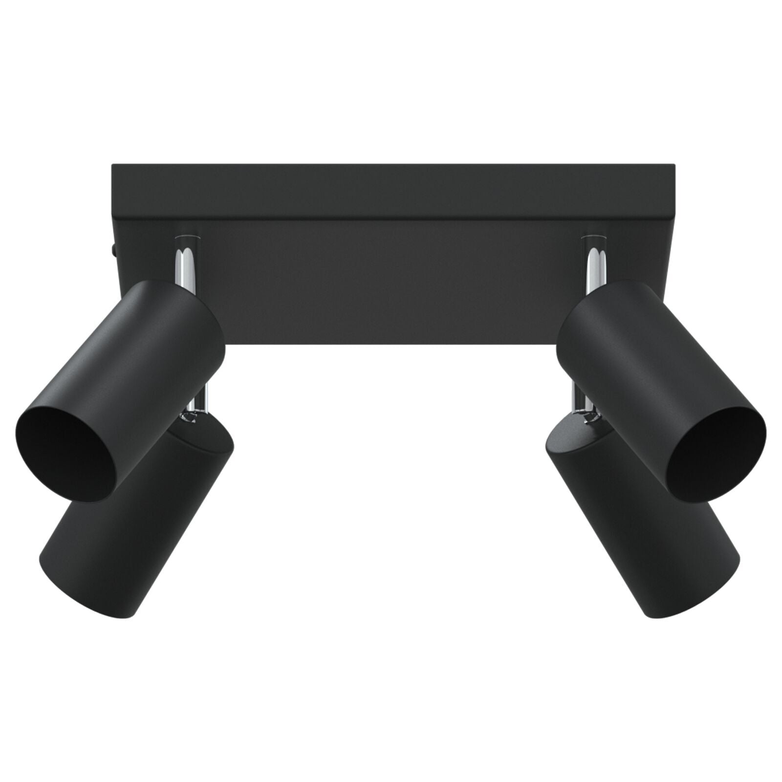 Ceiling Spotlight with Spotlights Black 26 x 26 x 16 cm Metal