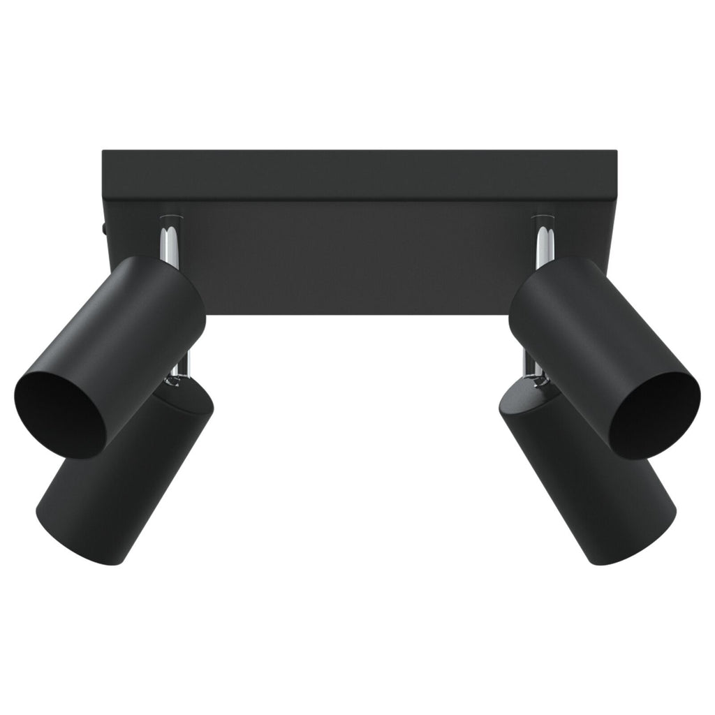 Ceiling Spotlight with Spotlights Black 26 x 26 x 16 cm Metal