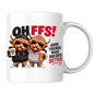 Best Friends Highland Cows Mug "OH FFS! Good Friends Make Bad Days Better!" Oh Ffs! Good Friends Make Bad Days Better! 325ml Ceramic Coffee Mug – Cute Highland Cows in Hoodies & Caps with Cup & Mug | Funny Bestie Gift | Fast Dispatch by UK Seller (M3371)