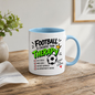 Football Mug "FOOTBALL IS CHEAPER THAN THERAPY" Crown Football 325ml Ceramic Coffee Mug Sporty Therapy Checklist Tea Cup with "#FootballFixesEverything" Graphic Gift | Available in Multicolours | Fast Dispatch by UK Seller (M3095)