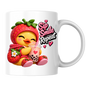 Boba Mug "Sip Smile Repeat Strawberry Duck" 325ml Ceramic Coffee Mug – Cute Winking Yellow Duck in Strawberry Hood Hoodie Shoes Holding Strawberry Boba Tea Sweet Gift For Boba Tea Lovers | Available in Multicolours | Fast Dispatch by UK Seller (M3256)