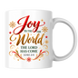 Christmas Mug "Joy To The World Luke 2:11" Joy To The World 325ml Ceramic Coffee Mug – Christian Christmas Bible Verse Mug with Gold Snowflakes Calligraphy Religious Holiday Gift | Available in Multicolours | Fast Dispatch by UK Seller (M3295)