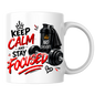 Fitness Mug "Keep Calm And Stay Focused" 325ml Ceramic Coffee Tea Cup – Gym, Dumbbells, Shaker Bottle & Slogan Novelty Gift for Fitness Lovers, Workout Fans, Birthday – Fast Dispatch by UK Seller (M3507)