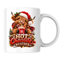 Christmas Mug "Hot Chocolate Weather" Hot Chocolate Weather 325ml Ceramic Coffee Mug – Cute Highland Cow Santa Mug with Gingerbread & Marshmallows | Festive Holiday Christmas Gift | Fast Dispatch by UK Seller (M3335)