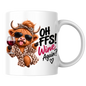 Highland Cow Wine Lover Mug "Oh FFS! Wine Again?" Oh FFS! Wine Again? 325ml Ceramic Coffee Mug – Cute Highland Cow in Leopard Bathrobe, Bow & Sunglasses holding Red Wine Glass | Funny Gift | Fast Dispatch by UK Seller (M3389)
