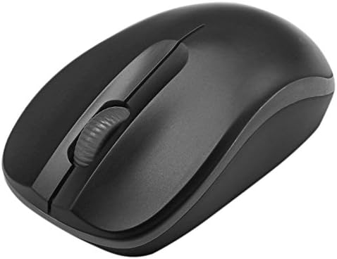 Wireless Mouse with Mini USB Receiver - Optical Cordless Mouse for Laptop, Computer, Macbook, Gaming, Working - 2.4Ghz Small Silent Black Portable Mouse Up To 10m with USB Adaptor