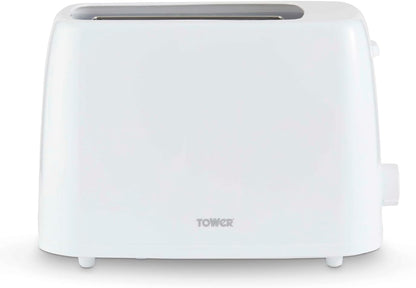 Tower PT20087WHT 2-Slice Toaster with 6 Browning Levels, Cancel Setting, Removable Crumb Tray, 650W, Black