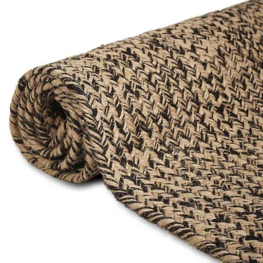 Area Rugs Rectangular Natural and Black 80 x 250 cm Jute