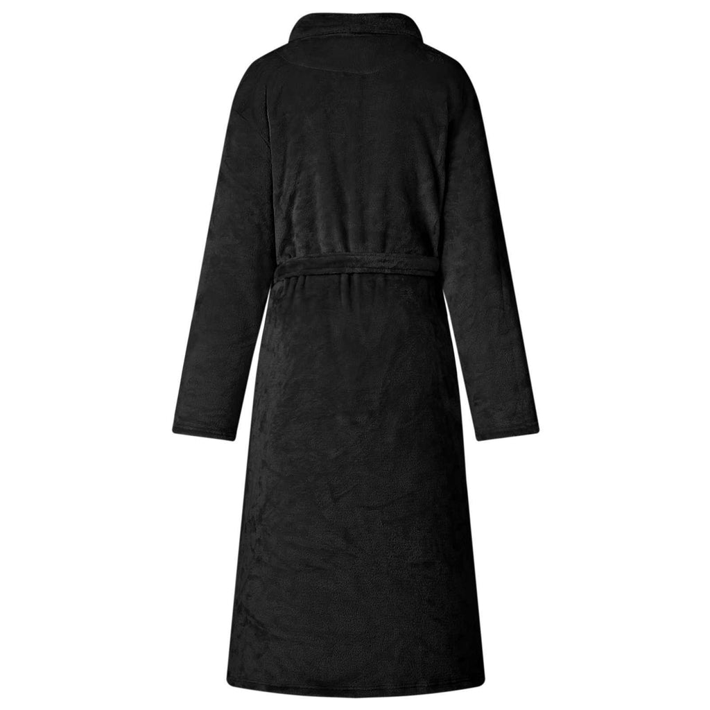 Bathrobe without Hood Black XL Flannel