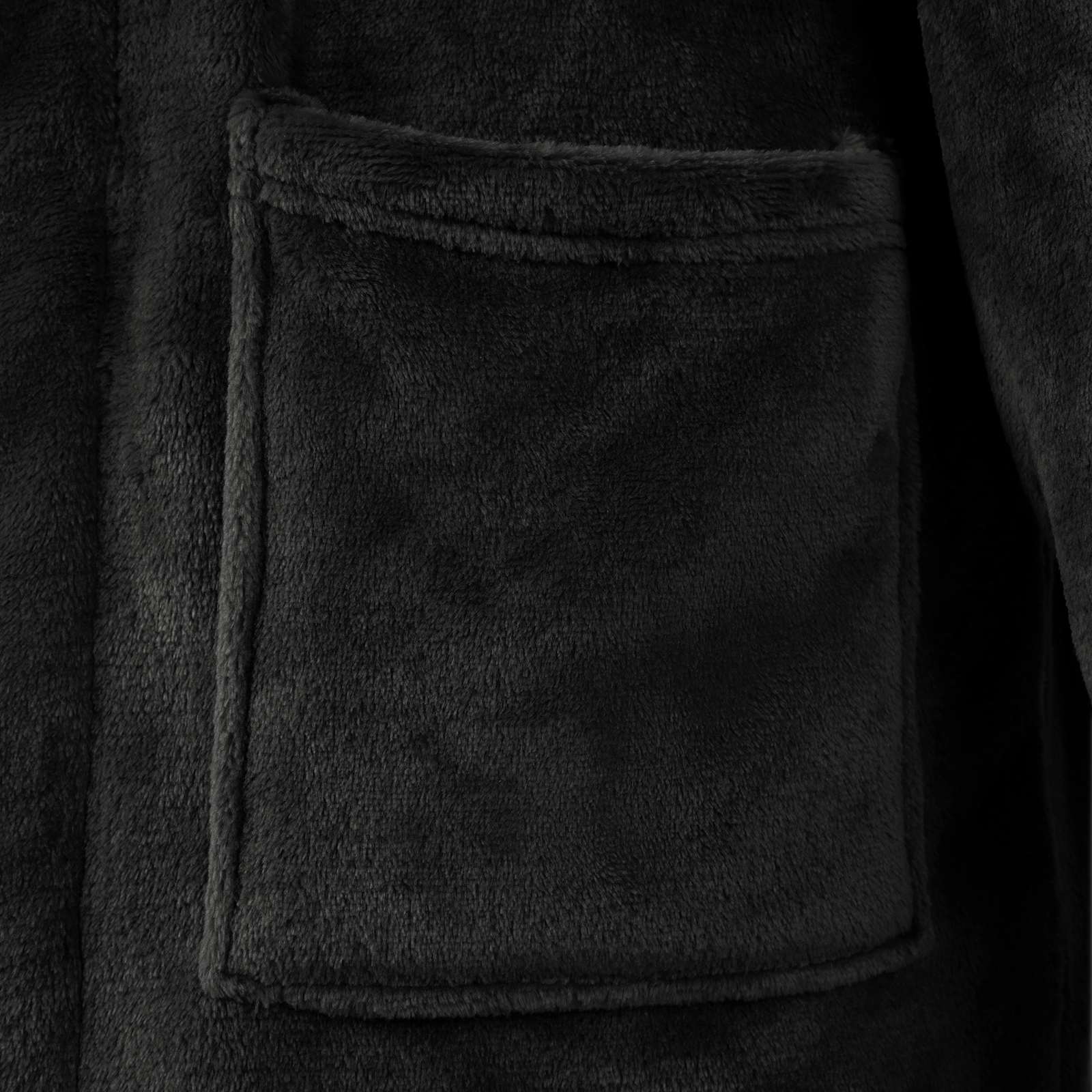 Bathrobe without Hood Black XL Flannel