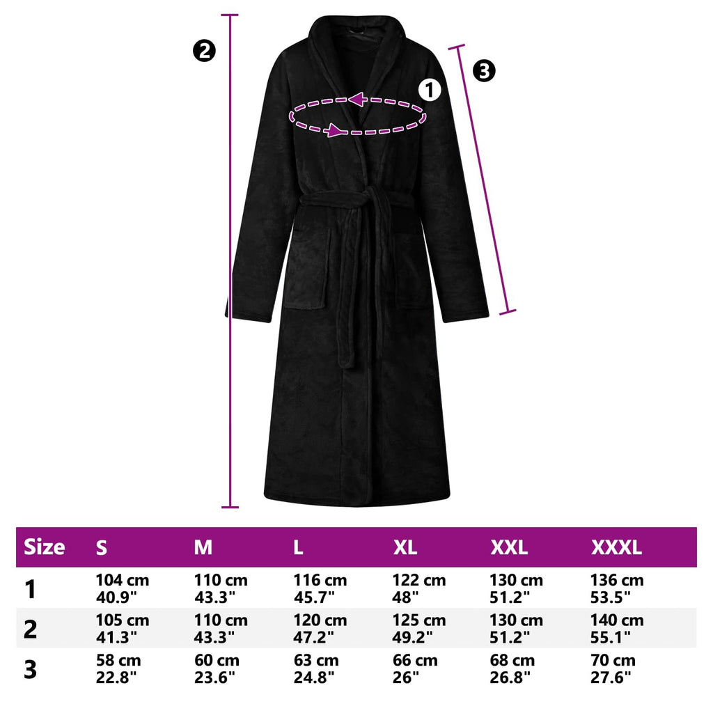 Bathrobe without Hood Black XL Flannel
