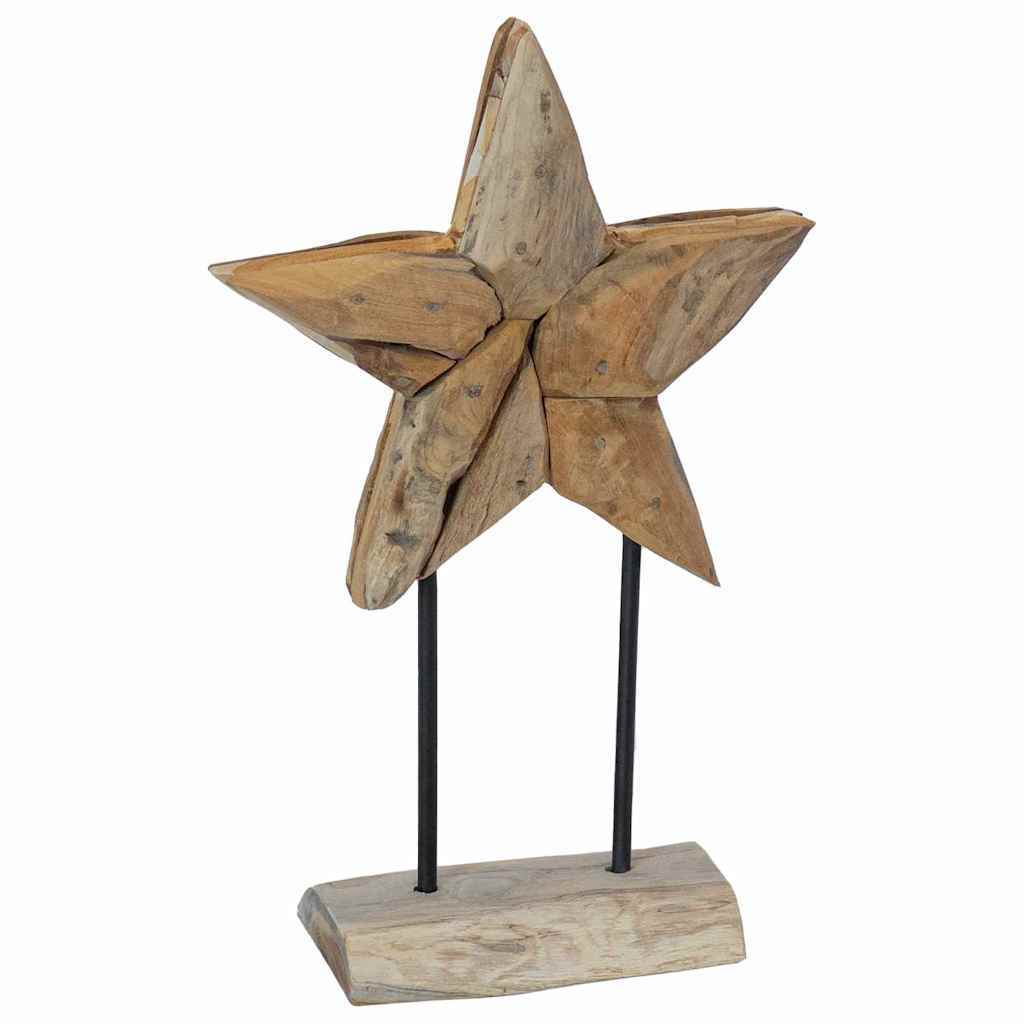 Christmas Star Brown 31 x 15 x 46 cm Solid Teak Wood