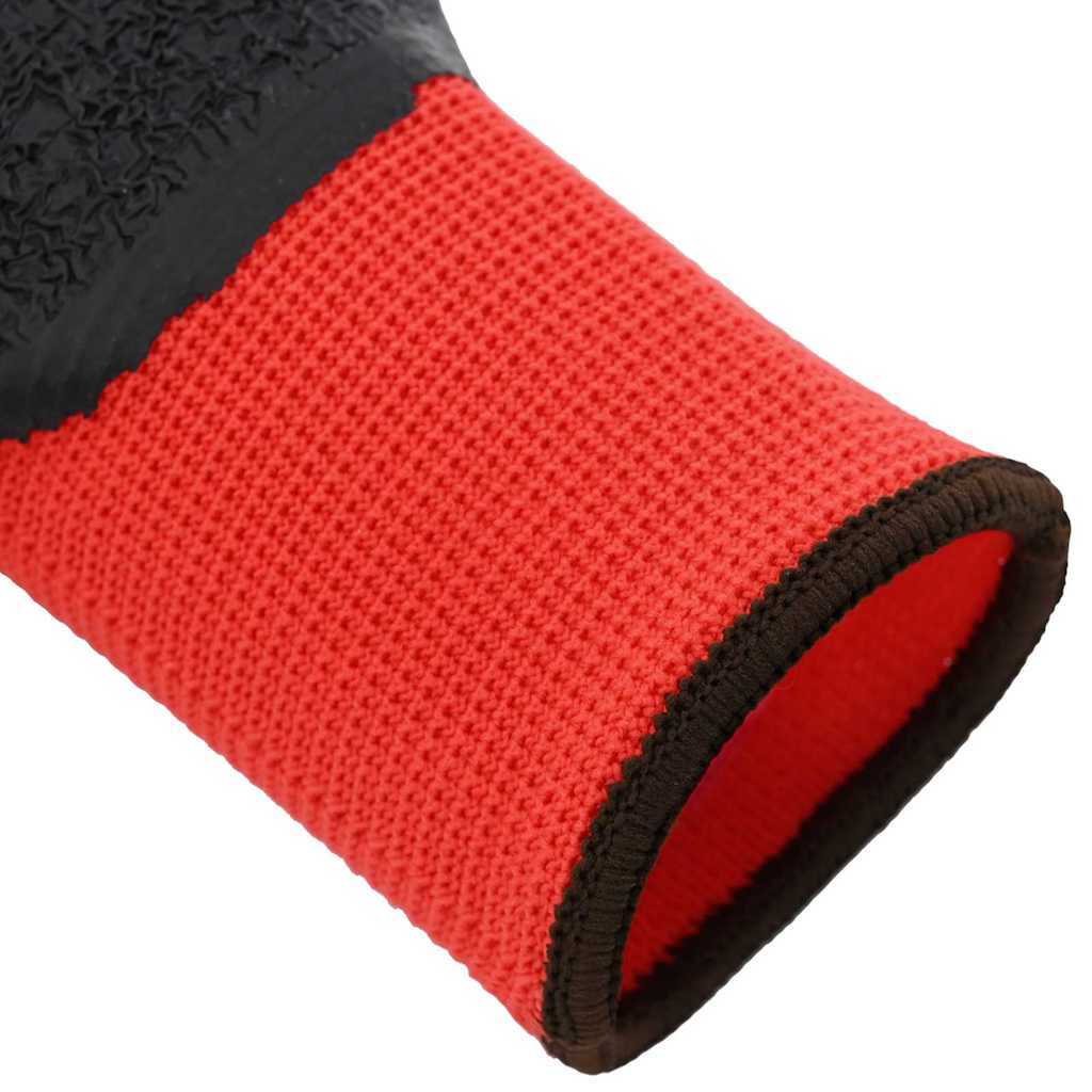Work Gloves 24 pcs Red and Black 8 / M Latex Coating
