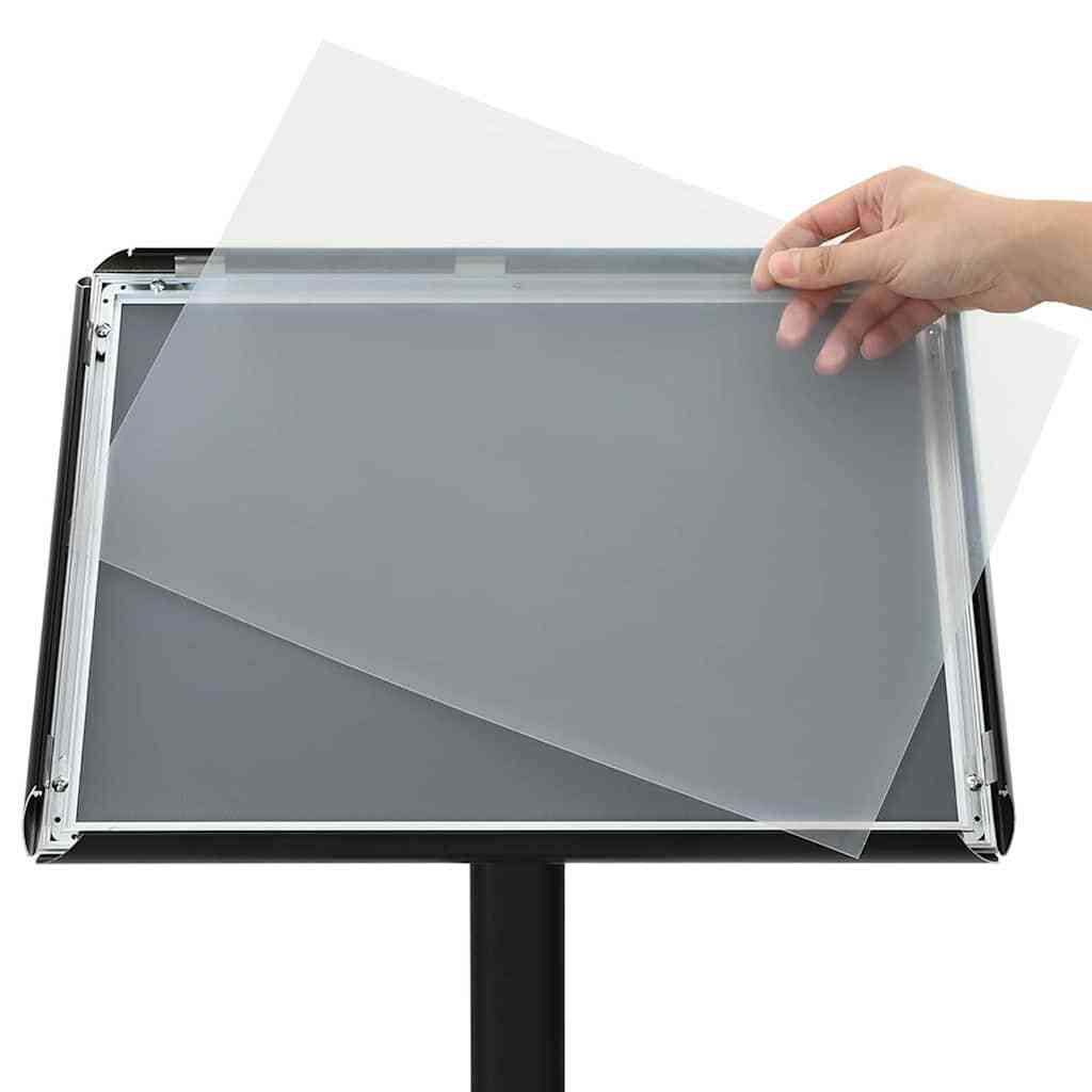 Pedestal Poster Stand Silver A3 PVC and Cast Iron