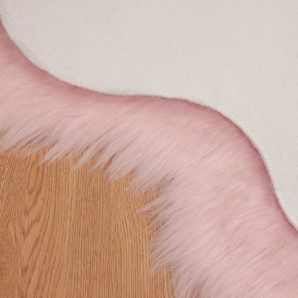 Faux Sheepskin Rug Tafalla Pink 80 x 120 cm Polyester