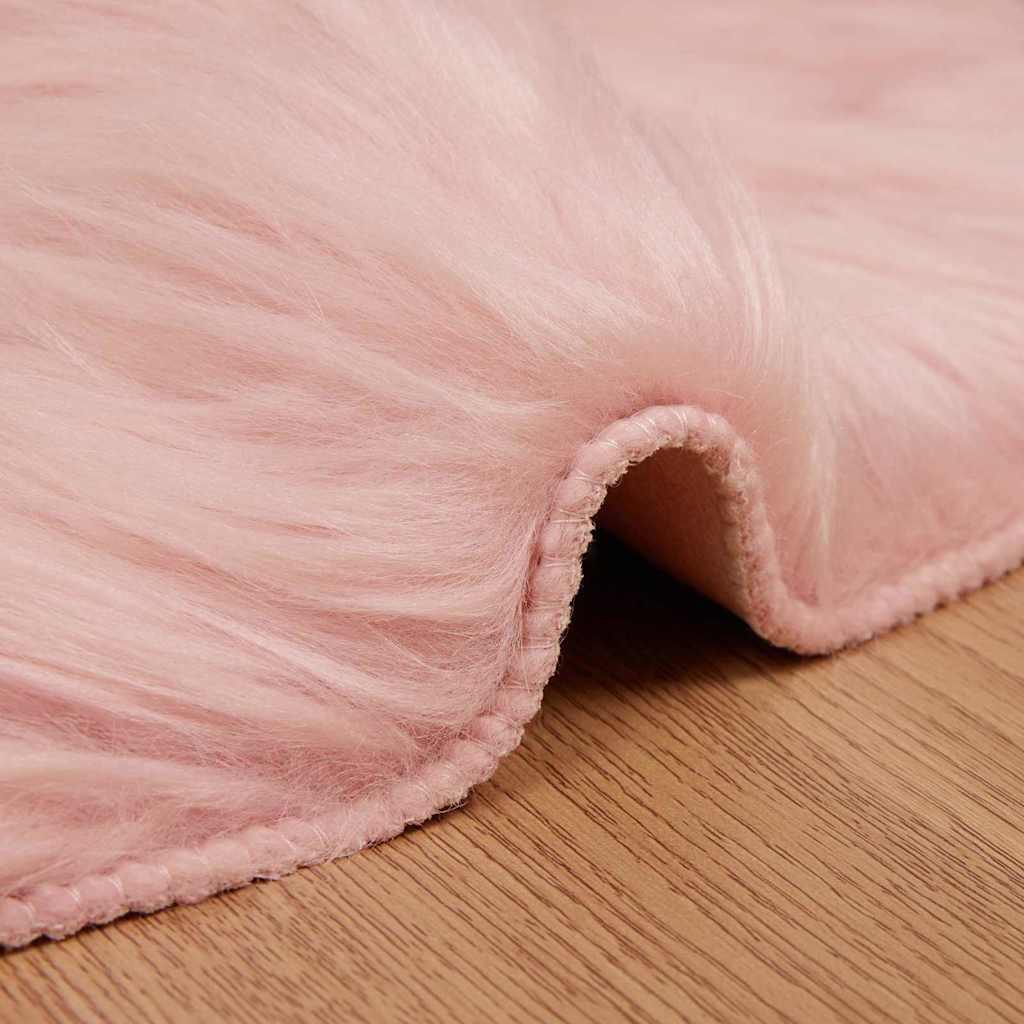 Faux Sheepskin Rug Tafalla Pink 80 x 120 cm Polyester