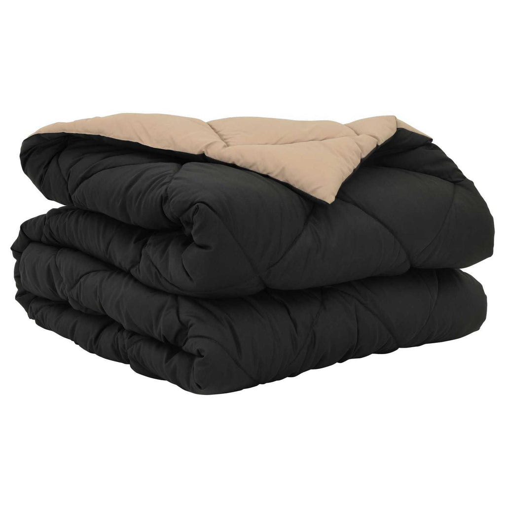 Summer Duvet Black and Taupe 200 x 155 cm Microfiber