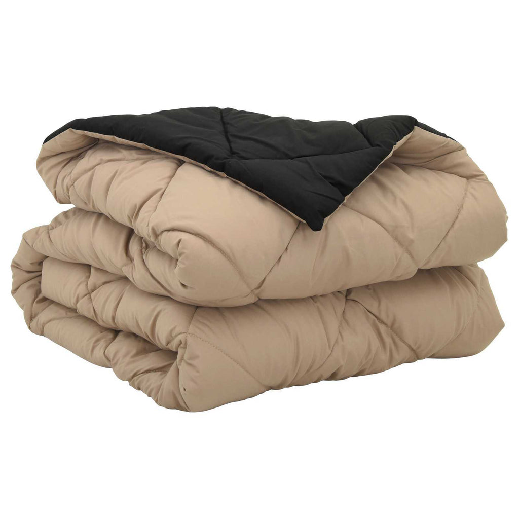 Summer Duvet Black and Taupe 200 x 155 cm Microfiber